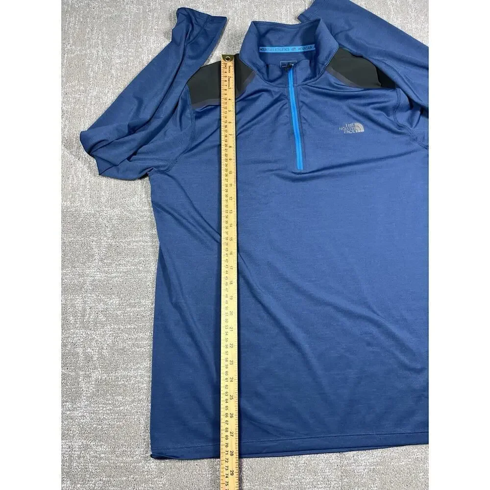 The North Face Blue Kilowatt 1/4 Zip Mens Long Sleeve Mens Shirt L Flash Dry-XD